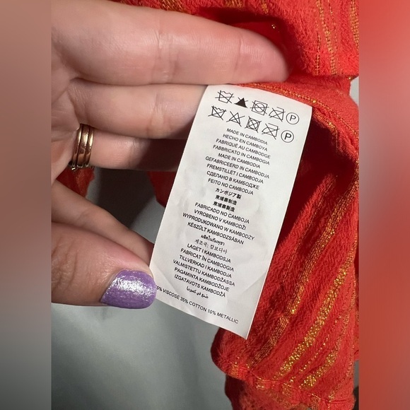 Michael Kors Orange and Gold Swimsuit Coverup Kaftan Medium - Picture 9 of 11